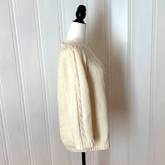 LIZ CLAIBORNE Off-White Cotton Sweater – Size XL - Picture 2 of 9